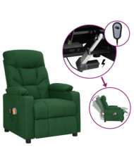 Fauteuil électrique de massage Vert foncé Tissu | Mobilier & Déco