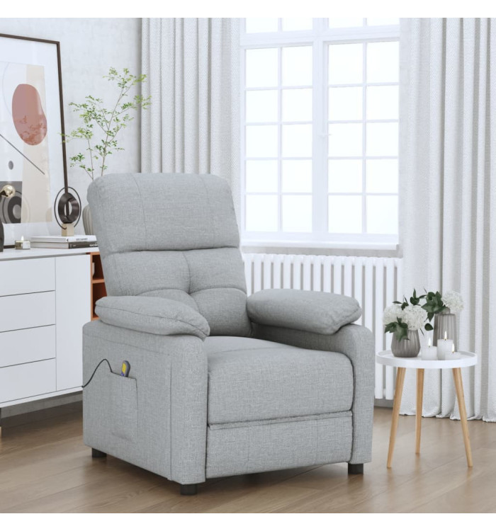 Fauteuil de massage Gris clair Tissu | Mobilier & Déco