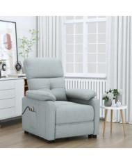 Fauteuil électrique de massage Gris clair Tissu | Mobilier & Déco