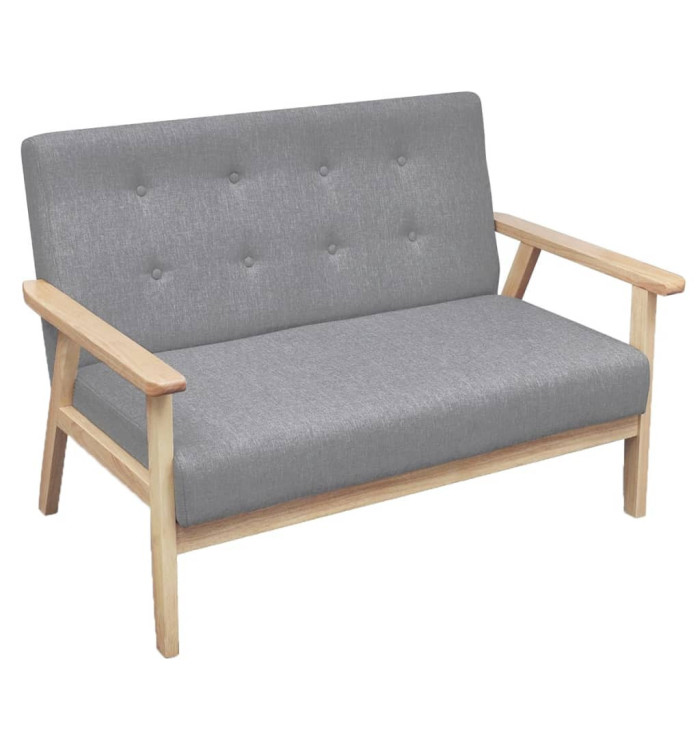Canapé à 2 places Tissu Gris clair | Mobilier & Déco