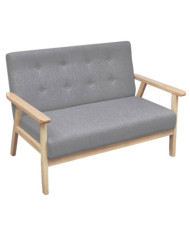 Canapé à 2 places Tissu Gris clair | Mobilier & Déco