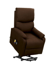 Fauteuil de massage Marron foncé Tissu | Mobilier & Déco