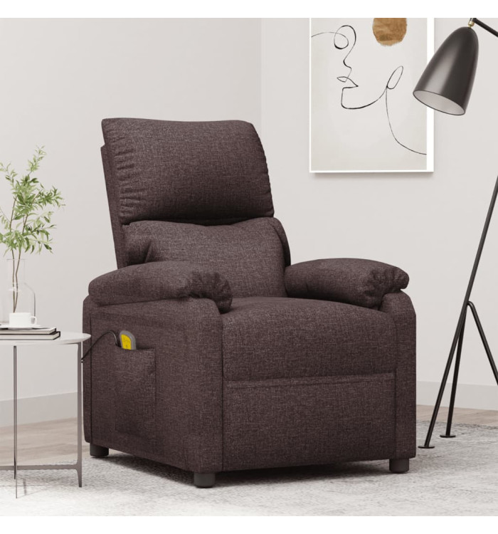 Fauteuil de massage Marron foncé Tissu | Mobilier & Déco