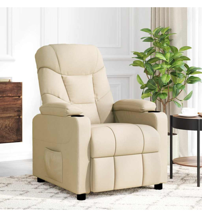 Fauteuil de massage Crème Tissu | Mobilier & Déco
