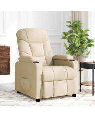Fauteuil de massage Crème Tissu | Mobilier & Déco