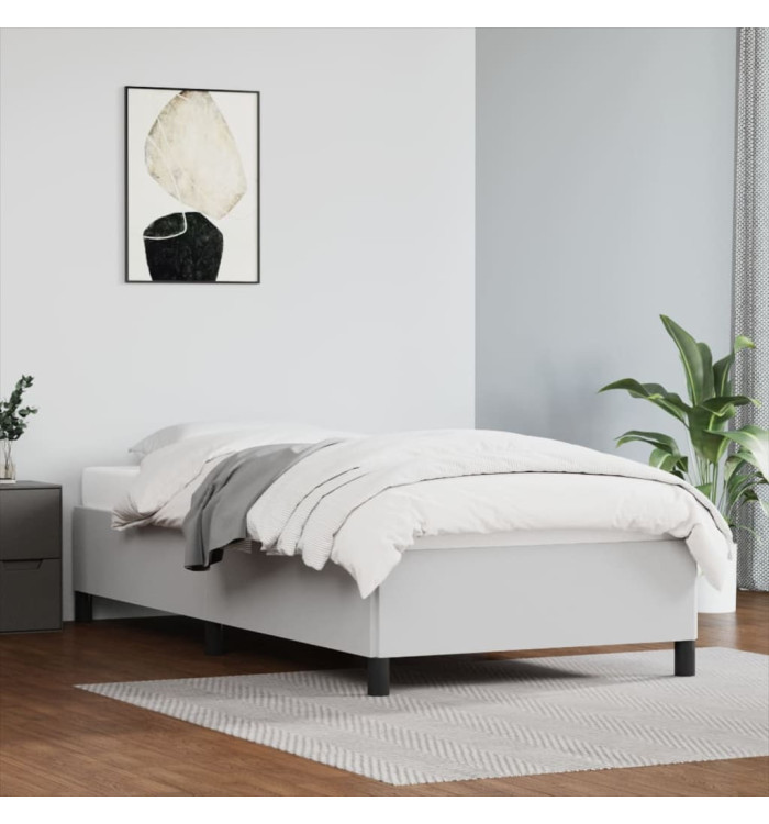 Cadre de lit sans matelas blanc 80x200 cm similicuir | Mobilier & Déco