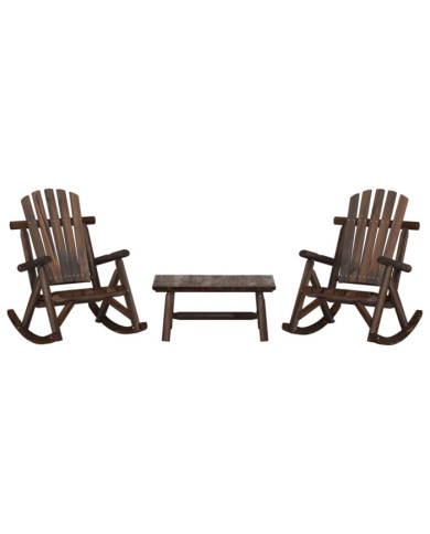 Ensemble de salon de jardin 3 pcs bois massif d'épicéa | Mobilier & Déco