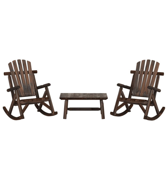 Ensemble de salon de jardin 3 pcs bois massif d'épicéa | Mobilier & Déco