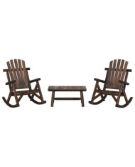 Ensemble de salon de jardin 3 pcs bois massif d'épicéa | Mobilier & Déco