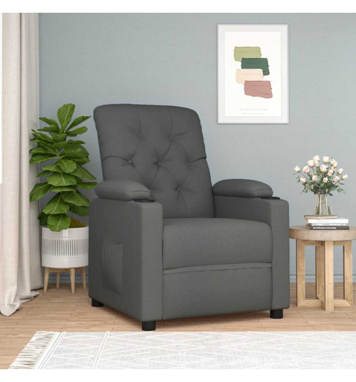 Fauteuil inclinable Gris foncé Tissu | Mobilier & Déco