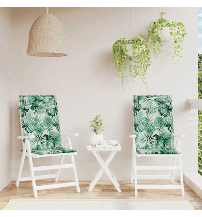 Coussins de chaise à dossier haut lot de 2 modèle de feuille | Mobilier & Déco