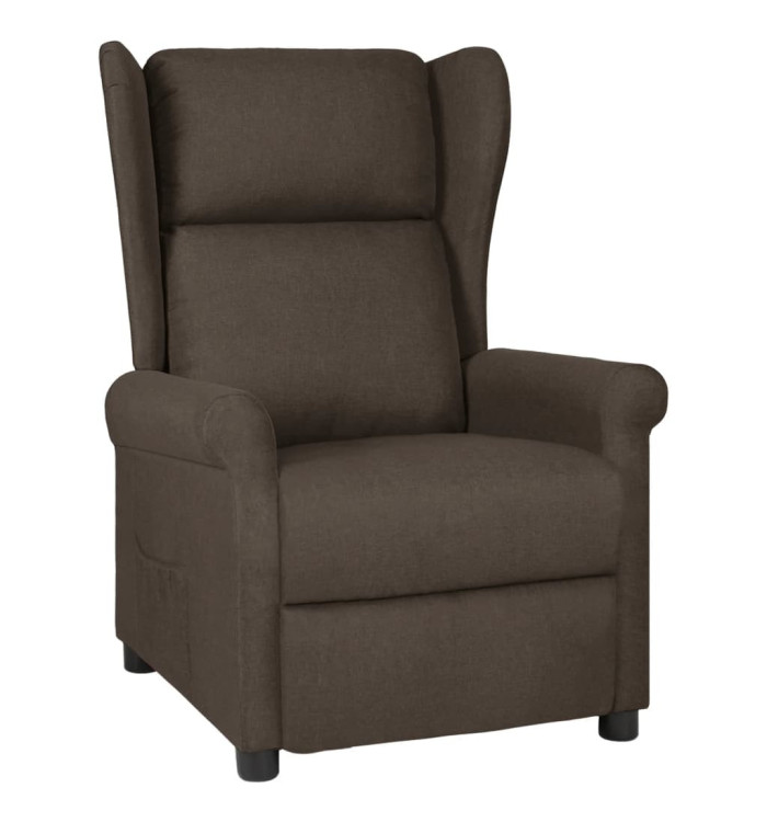 Fauteuil inclinable Marron foncé Tissu | Mobilier & Déco