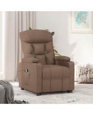 Fauteuil inclinable électrique Marron Tissu | Mobilier & Déco