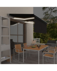 Auvent rétractable manuel avec store LED 3,5x2,5 m Anthracite | Mobilier & Déco