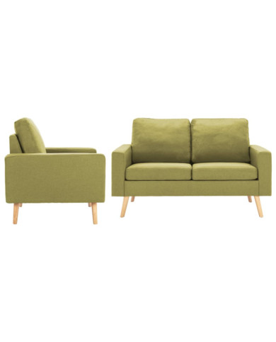 Ensemble de canapés 2 pcs Tissu Vert | Mobilier & Déco