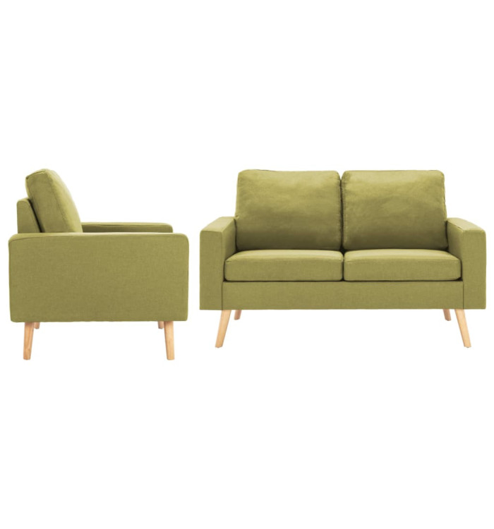 Ensemble de canapés 2 pcs Tissu Vert | Mobilier & Déco