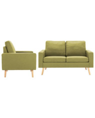 Ensemble de canapés 2 pcs Tissu Vert | Mobilier & Déco