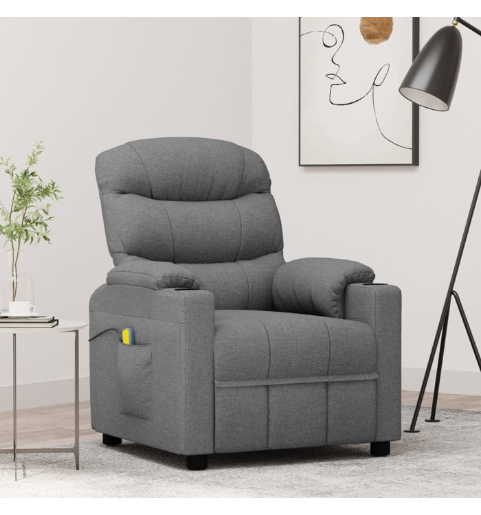 Fauteuil de massage Gris clair Tissu | Mobilier & Déco
