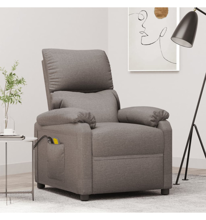 Fauteuil électrique de massage Taupe Tissu | Mobilier & Déco