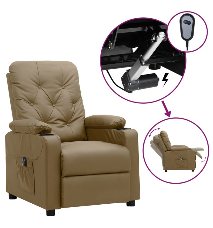 Fauteuil inclinable électrique Cappuccino Similicuir | Mobilier & Déco