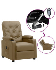 Fauteuil inclinable électrique Cappuccino Similicuir | Mobilier & Déco