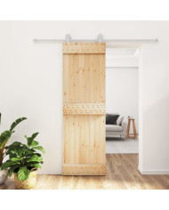 Porte coulissante et kit de quincaillerie 70x210 cm pin massif | Mobilier & Déco