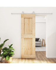 Porte coulissante et kit de quincaillerie 70x210 cm pin massif | Mobilier & Déco