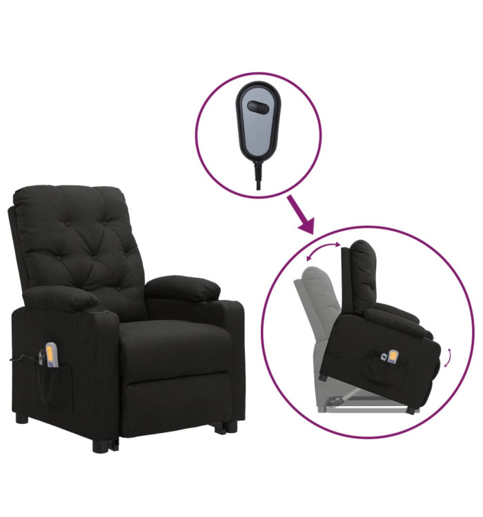 Fauteuil de massage Noir Tissu | Mobilier & Déco