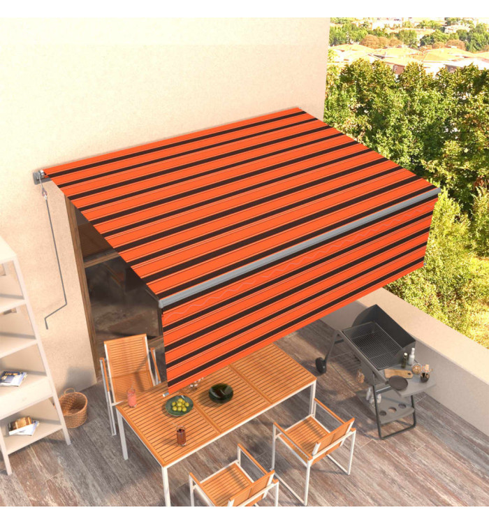 Auvent automatique rétractable et store 4,5x3m Orange et marron | Mobilier & Déco
