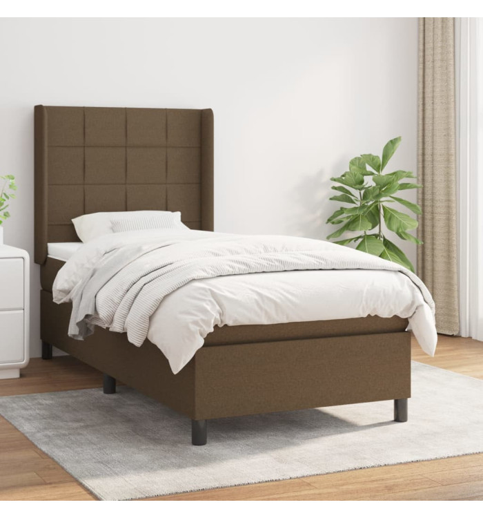 Sommier à lattes de lit avec matelas Marron foncé 80x200 cm | Mobilier & Déco