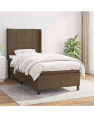 Sommier à lattes de lit avec matelas Marron foncé 80x200 cm | Mobilier & Déco