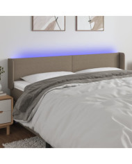 Tête de lit à LED Taupe 183x16x78/88 cm Tissu | Mobilier & Déco
