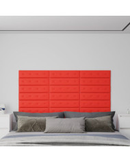 Panneaux muraux 12 pcs Rouge 60x15 cm Similicuir 1,08 m² | Mobilier & Déco