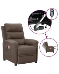 Fauteuil électrique de massage Taupe Tissu | Mobilier & Déco