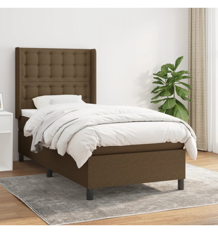 Sommier à lattes de lit avec matelas Marron foncé 80x200 cm | Mobilier & Déco