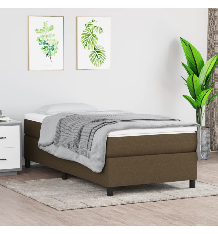 Cadre de lit sans matelas marron foncé 80x200 cm tissu | Mobilier & Déco