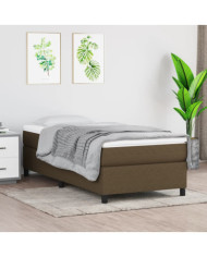 Cadre de lit sans matelas marron foncé 80x200 cm tissu | Mobilier & Déco