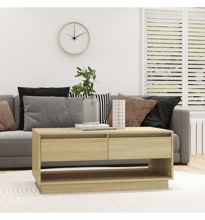 Table basse Chêne sonoma 102,5x55x44 cm Bois d'ingénierie | Mobilier & Déco