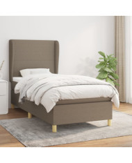 Sommier à lattes de lit avec matelas Taupe 90x200 cm Tissu | Mobilier & Déco