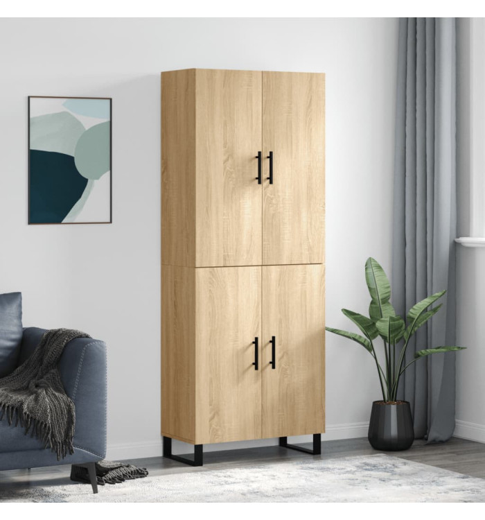 Buffet haut Chêne sonoma 69,5x34x180 cm Bois d'ingénierie | Mobilier & Déco