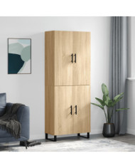 Buffet haut Chêne sonoma 69,5x34x180 cm Bois d'ingénierie | Mobilier & Déco