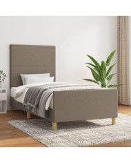 Cadre de lit sans matelas taupe 90x200 cm tissu | Mobilier & Déco