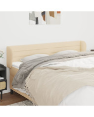 Tête de lit avec oreilles Crème 183x23x78/88 cm Tissu | Mobilier & Déco