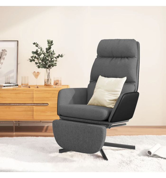 Chaise de relaxation avec repose-pied Gris clair Tissu | Mobilier & Déco