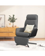Chaise de relaxation avec repose-pied Gris clair Tissu | Mobilier & Déco