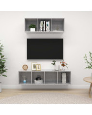 Ensemble de meuble TV 2 pcs Gris béton Bois d'ingénierie | Mobilier & Déco