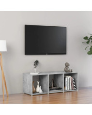 Meuble TV gris béton 107x35x37 cm bois d’ingénierie | Mobilier & Déco