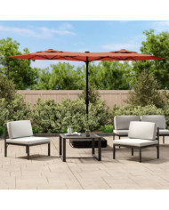 Parasol de jardin à double tête terre cuite 316x240 cm | Mobilier & Déco