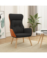 Chaise de relaxation Noir Tissu et PVC | Mobilier & Déco
