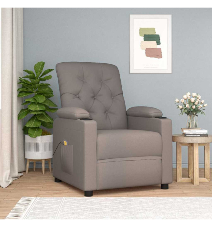 Fauteuil de massage Taupe Tissu | Mobilier & Déco